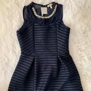 Monteau💜Girl elegant dress with top mesh and neck embellishment,back zipper.